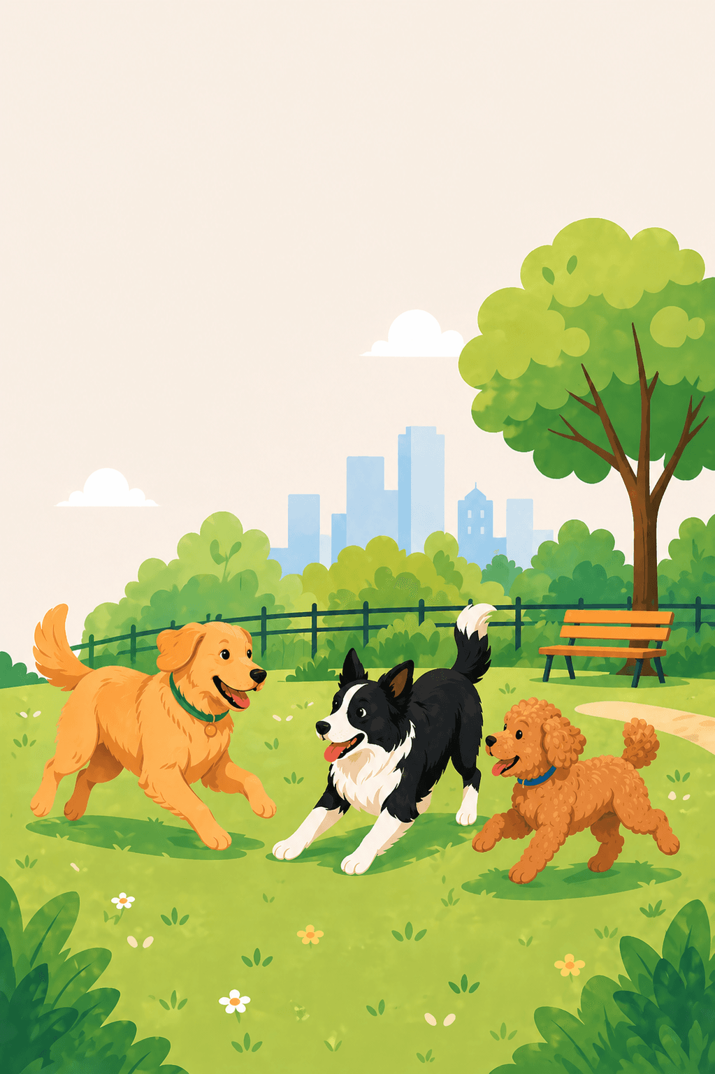 PackPark dogs playing together in a dog park